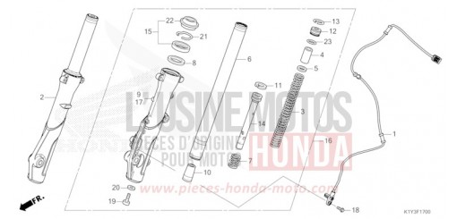 FOURCHETTE AVANT WW125AP de 2023